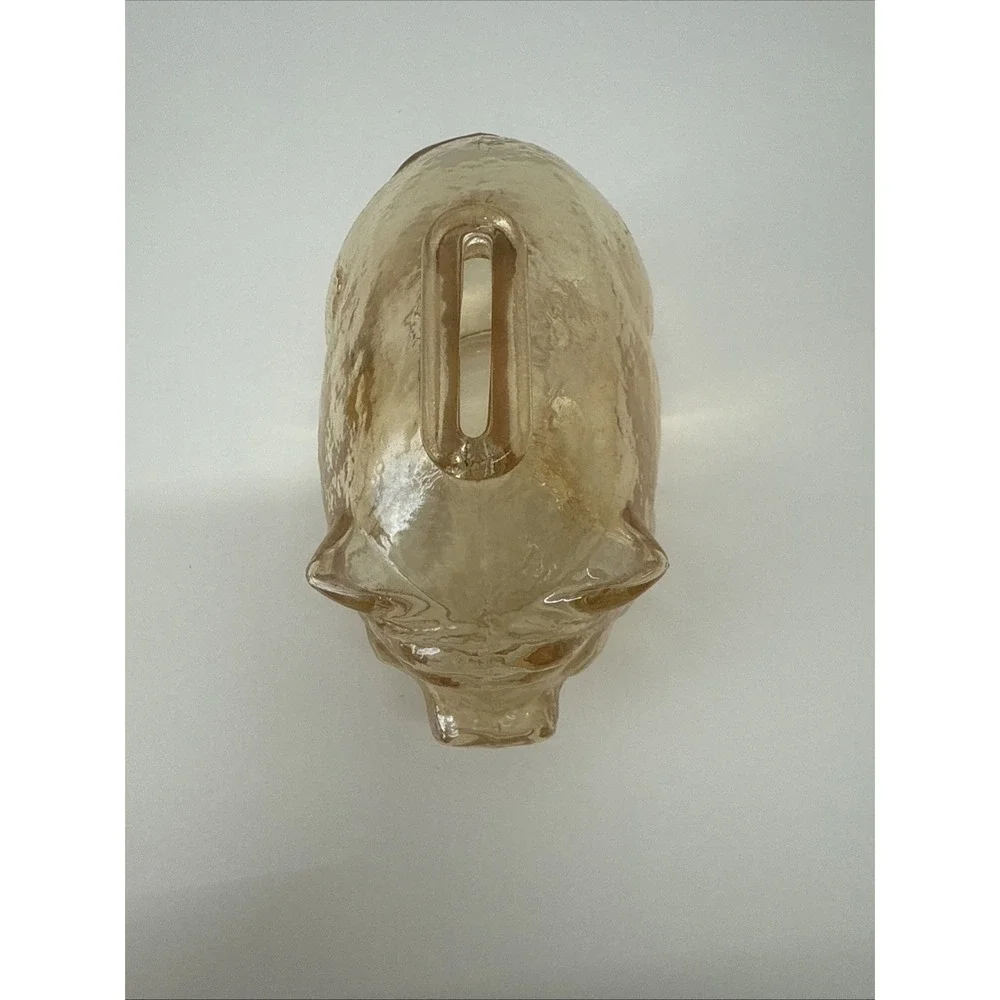 Vintage Anchor Hocking Amber Glass Piggy Bank 4x2x3